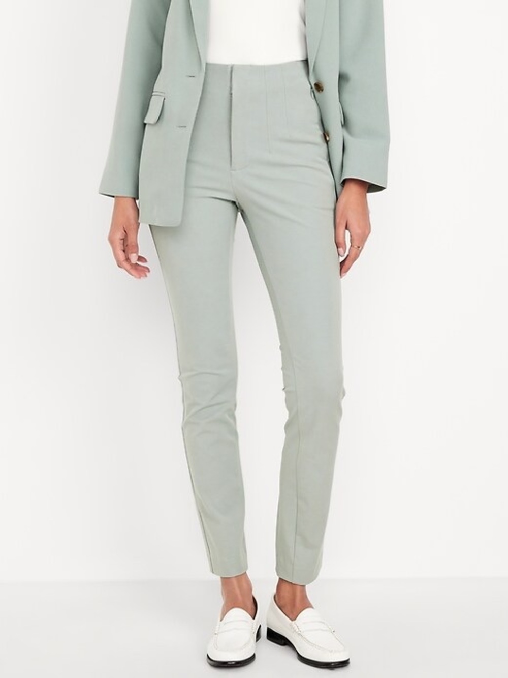 Old Navy Extra High-Waisted Polished Pixie Skinny Pants Sage Green Size 10 NWT